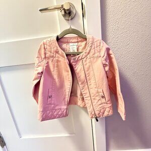 Max Studio Kids Baby Toddler Faux Leather PLU Jacket Blush Pink 3T